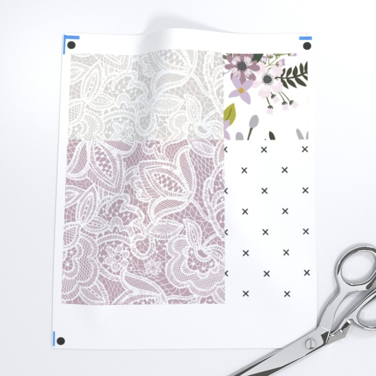 Lavender Floral Purple Green White Quilt Topper Wholecloth Cheater Quilt Patchwork Custom Printed Fabric by Spoonflower Various Fabrics by the Yard or Fat Quarter